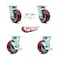 Service Caster 5 Inch Poly on Aluminum Caster Set with Roller Bearing 2 Swivel Lock 2 Brake SCC SCC-30CS520-PAR-BSL-2-TLB-2 - alternate 5
